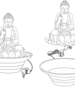INOMHUSFONTÄN PT Buddha 24,5cm LED
