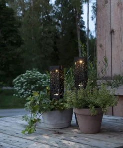 IZOLA Solcellsdekoration 18cm Svart IP44