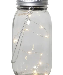Jamjar Solcellslykta 18cm Transparent