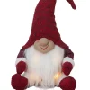 JOYLIGHT Batterifigur Dekorationstomte 34cm Röd
