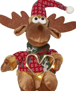 JOYLIGHT Dekorationsfigur Älg Batteri 21cm Brun