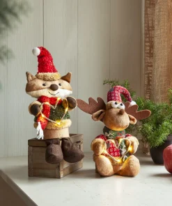 JOYLIGHT Dekorationsfigur Älg Batteri 21cm Brun