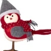 JOYLIGHT Dekorationsfigur Fågel Batteri 23cm Röd/Grå