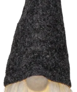 JOYLIGHT Dekorationsfigur Tomte Batteri 18cm Svart