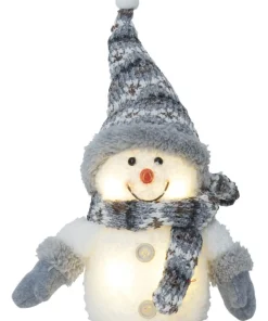 JOYLIGHT Snögubbe Dekoration 25cm Grå/Vit
