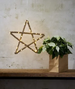 JUTTA Dekorationsstjärna Batteri 40LED 30cm Beige