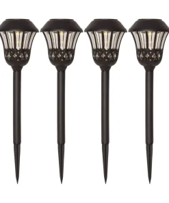 LACE Solcells-pollare 4-pack 31cm Svart
