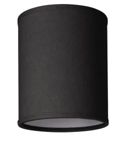 LAMPSKÄRM Linne Klotfäste Svart 15cm