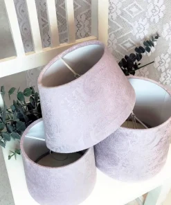 LAMPSKÄRM Sammet 22/14cm Rosa