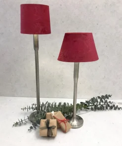 LAMPSKÄRM Sammet 16/14cm Vinröd