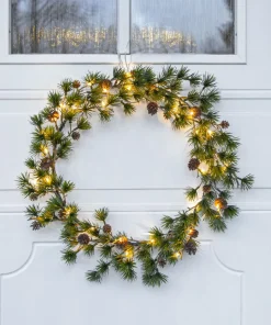 LARIX Krans Batteri 40cm 30LED Grön