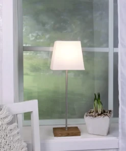 LEO Stjärna & Skärm på fot 43cm Vit/Ek