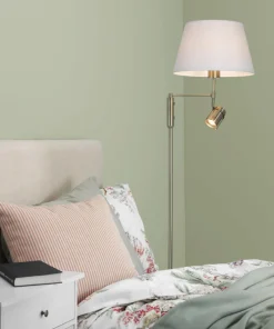 LIBRA Golvlampa 155cm Antik/Vit skärm