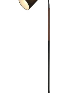 LJUSDAL Golvlampa m. Skärm 1L 140cm Svart/Valnöt