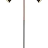 LJUSDAL Golvlampa m. Skärm 2L 140cm Svart/Valnöt
