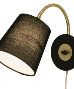 LJUSDAL Vägglampa 31cm Svart/Matt Mässing