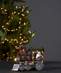 LOKE Dekorationståg med Tomte 11LED 18cm Flerfärgad