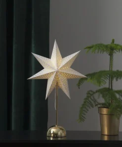 LOTTIE Stjärna på fot 55cm 50LED Mässing