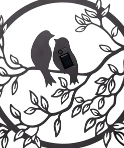 LOVE BIRDS Solcellsdekoration 38cm Svart IP44