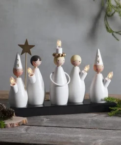LUCIA CHOIR Träljusstake 33cm Vit
