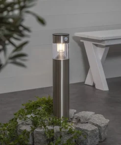 MARBELLA Solcells-pollare Sensor 50cm Rostfritt Stål