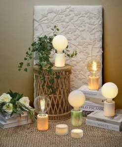 MARBLE Lampfot E27 10,5cm Beige Polerad