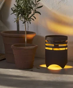 MARRON Solcellslykta/USB 25cm Brun