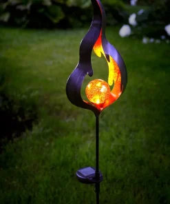 MELILLA FLAMMA Solcells-Dekoration 85cm Amber/Svart