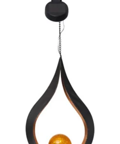 MELILLA HÄNGANDE Solcells-Dekoration 31cm Amber/Svart