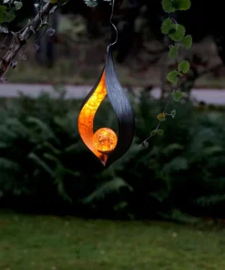 MELILLA HÄNGANDE Solcells-Dekoration 31cm Amber/Svart