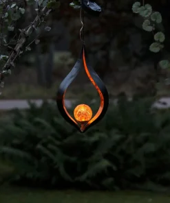 MELILLA HÄNGANDE Solcells-Dekoration 31cm Amber/Svart