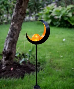 MELILLA MÅNSKÄRA Solcells-Dekoration 85cm Amber/Svart