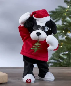 MERRY PAL Inomhusdekoration Julhund Batteri 33cm Svart