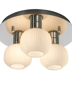 MESSINA Plafond Bad 3L 28cm Krom/Opalvit IP44