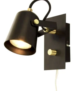 METZ Vägglampa 18cm Svart/Matt Mässing