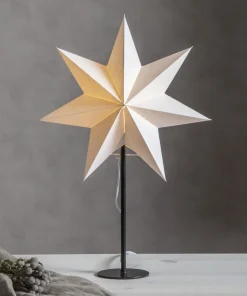 MIXA Stjärna på fot 50cm Vit