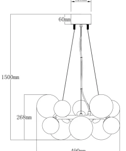 MOLEKYL Taklampa Rund 50cm Matt Mässing/Opalvit
