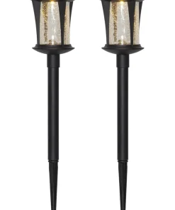 MONACO 2-Pack Solcells-pollare 32cm Svart IP44