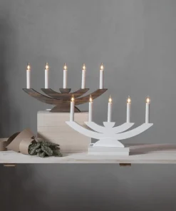 NAVIDA Ljusstake 5L 42cm Brun