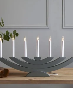 NAVIDA Ljusstake 7L 60cm Dimgrå