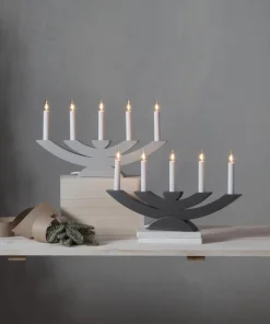 NAVIDA Ljusstake 5L 42cm Grå