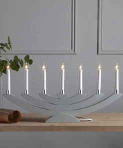 NAVIDA Ljusstake 7L 60cm Grå