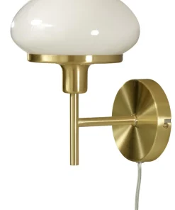NEW AUGUST Vägglampa 25cm Mässing/Vit