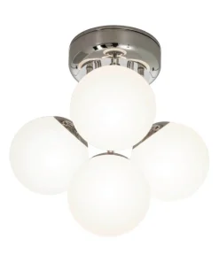 NICOSIA Plafond Bad 4L 26cm Krom/Vit IP44