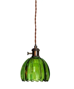 Nora Fönsterlampa 12cm Antikmässing/Grön