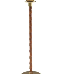 NORA Lampfot 46cm Läder/Antikmässing
