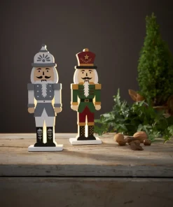 NUTCRACKER Bordsdekoration Batteri 25cm Grå/Vit