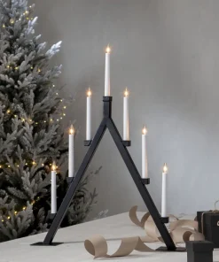 OLIVER Ljusstake 7L 75cm Svart