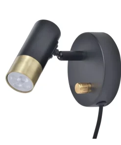 ORIVA Väggspot MiniGU10 10cm Svart/mässing