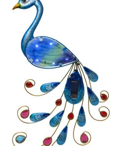 PEACOCK Solcellsdekoration Påfågel 52cm Flerfärgad
